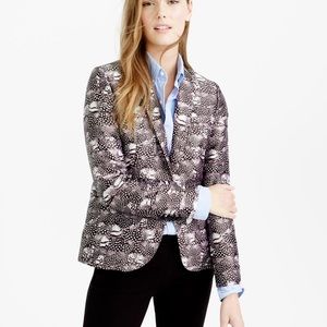 J. Crew Black and White Printed Blazer